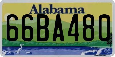 AL license plate 66BA480