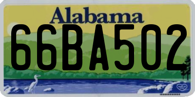 AL license plate 66BA502