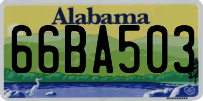 AL license plate 66BA503