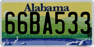 AL license plate 66BA533