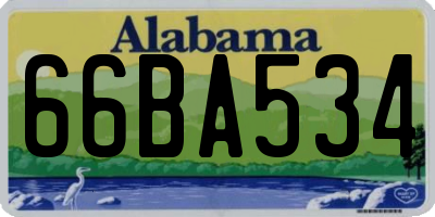 AL license plate 66BA534