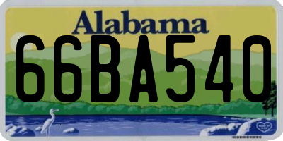 AL license plate 66BA540