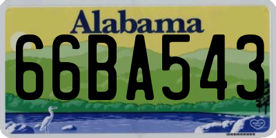 AL license plate 66BA543