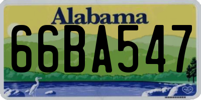 AL license plate 66BA547