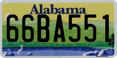 AL license plate 66BA551