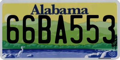 AL license plate 66BA553