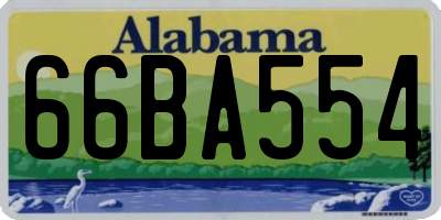 AL license plate 66BA554