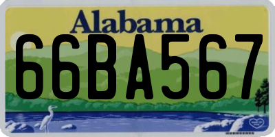 AL license plate 66BA567