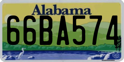 AL license plate 66BA574