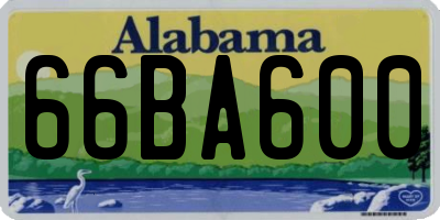 AL license plate 66BA600