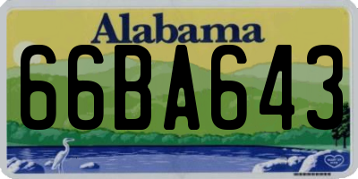 AL license plate 66BA643
