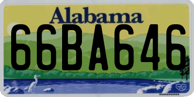 AL license plate 66BA646