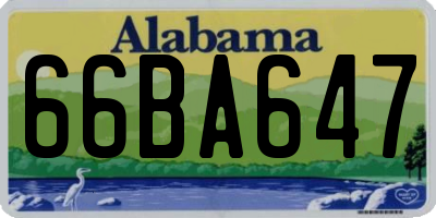 AL license plate 66BA647