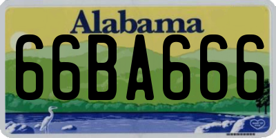 AL license plate 66BA666