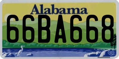 AL license plate 66BA668