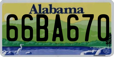 AL license plate 66BA670