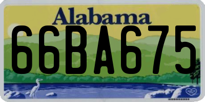 AL license plate 66BA675