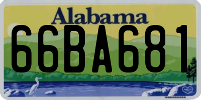 AL license plate 66BA681
