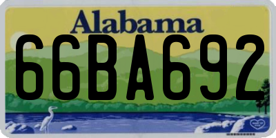 AL license plate 66BA692