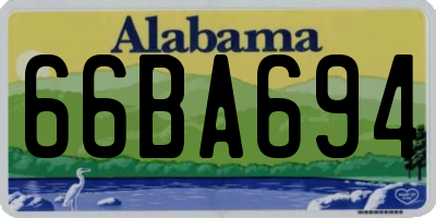 AL license plate 66BA694