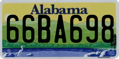 AL license plate 66BA698