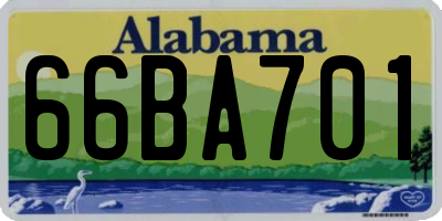 AL license plate 66BA701