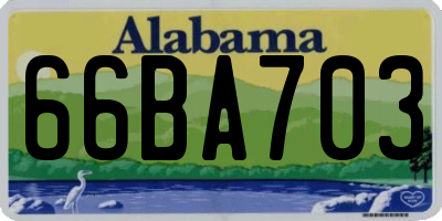 AL license plate 66BA703