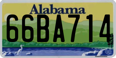 AL license plate 66BA714