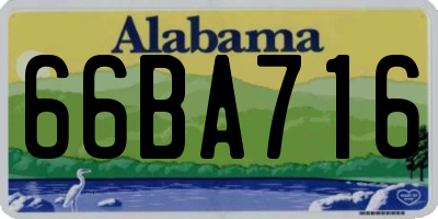 AL license plate 66BA716