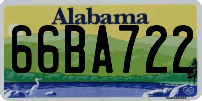 AL license plate 66BA722