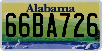 AL license plate 66BA726