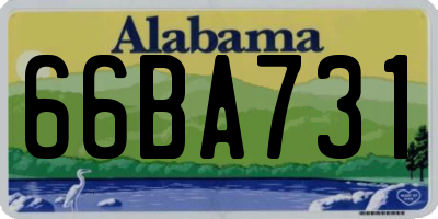 AL license plate 66BA731