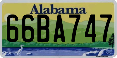 AL license plate 66BA747