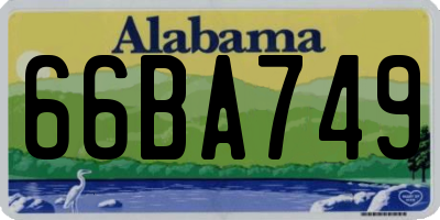 AL license plate 66BA749