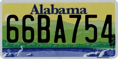 AL license plate 66BA754