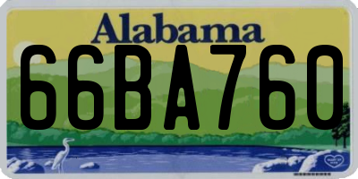 AL license plate 66BA760