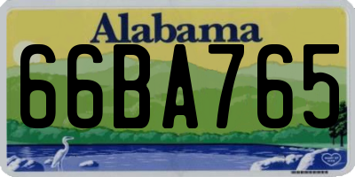 AL license plate 66BA765
