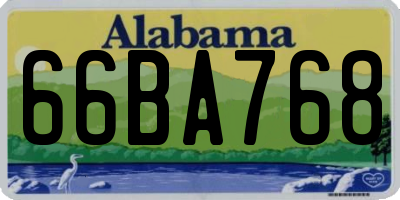 AL license plate 66BA768