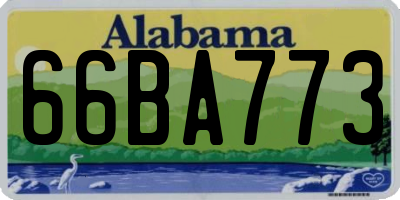 AL license plate 66BA773