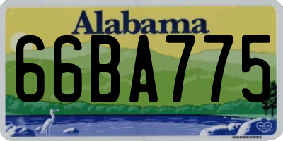 AL license plate 66BA775