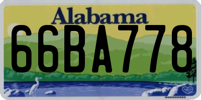 AL license plate 66BA778