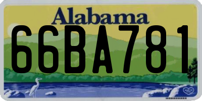 AL license plate 66BA781