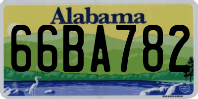 AL license plate 66BA782