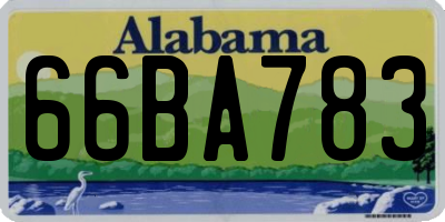AL license plate 66BA783