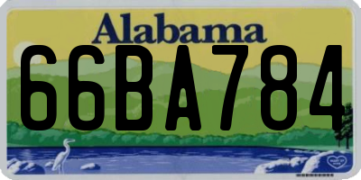 AL license plate 66BA784