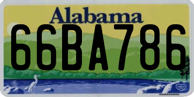 AL license plate 66BA786