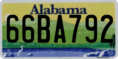 AL license plate 66BA792