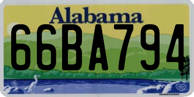 AL license plate 66BA794