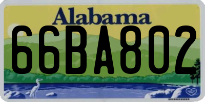 AL license plate 66BA802