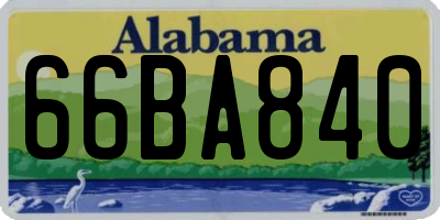 AL license plate 66BA840
